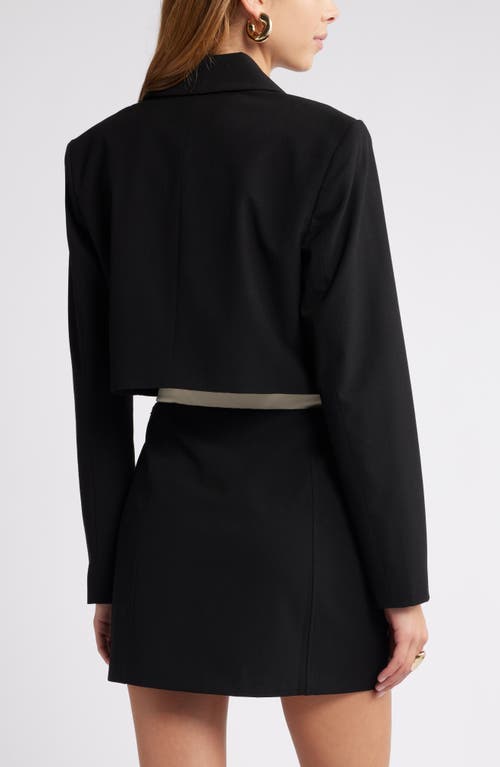 Open Edit Crop Blazer In Black