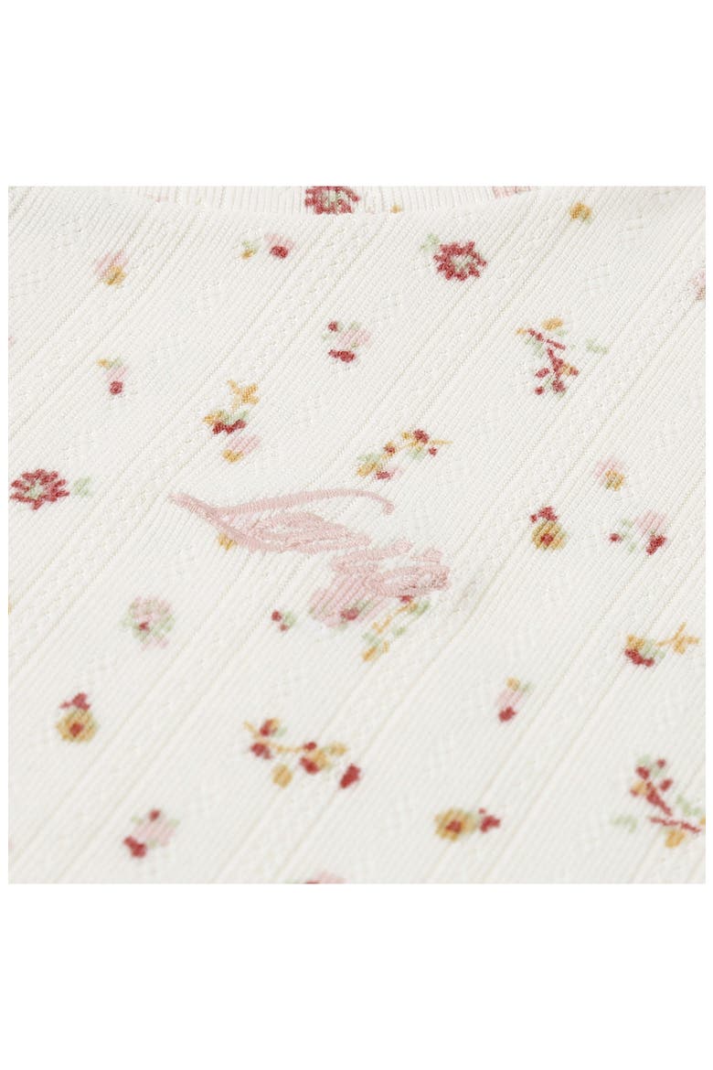 Kids' Floral Rib Knit Top, Alternate, color, LEVIS EGRET