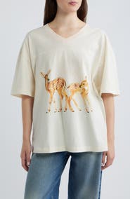 GOLDEN HOUR Love You Dearly Graphic V-Neck T-Shirt