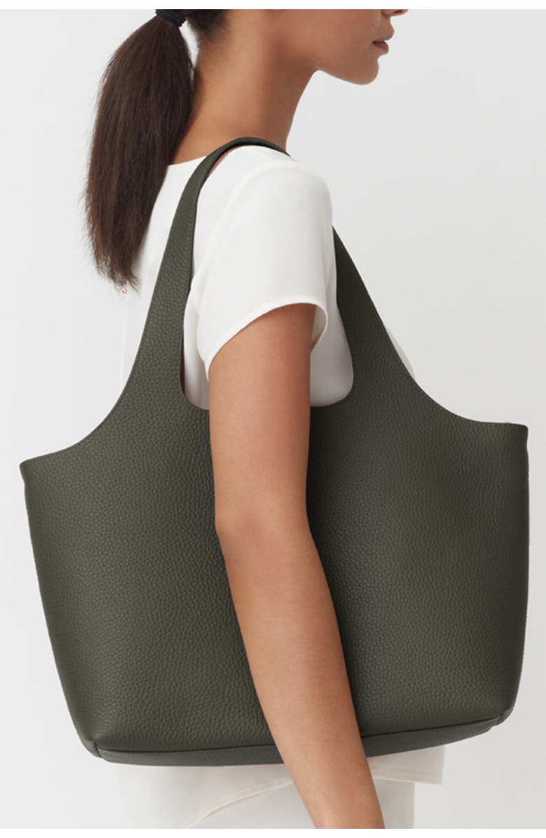 Cuyana System 13-Inch Laptop Leather Tote, Alternate, color, Dark Olive