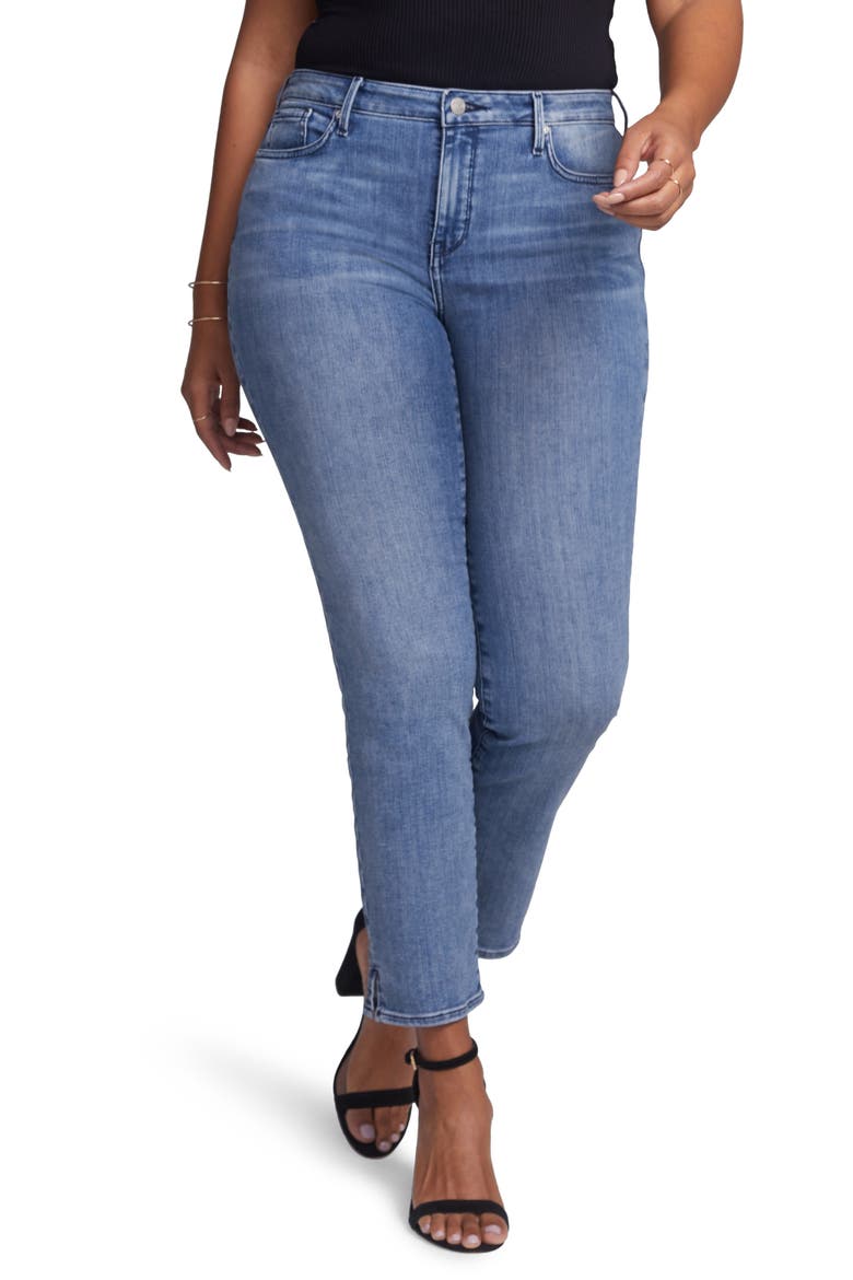 Slim Ankle Straight Leg Jeans, Main, color, AQUINO