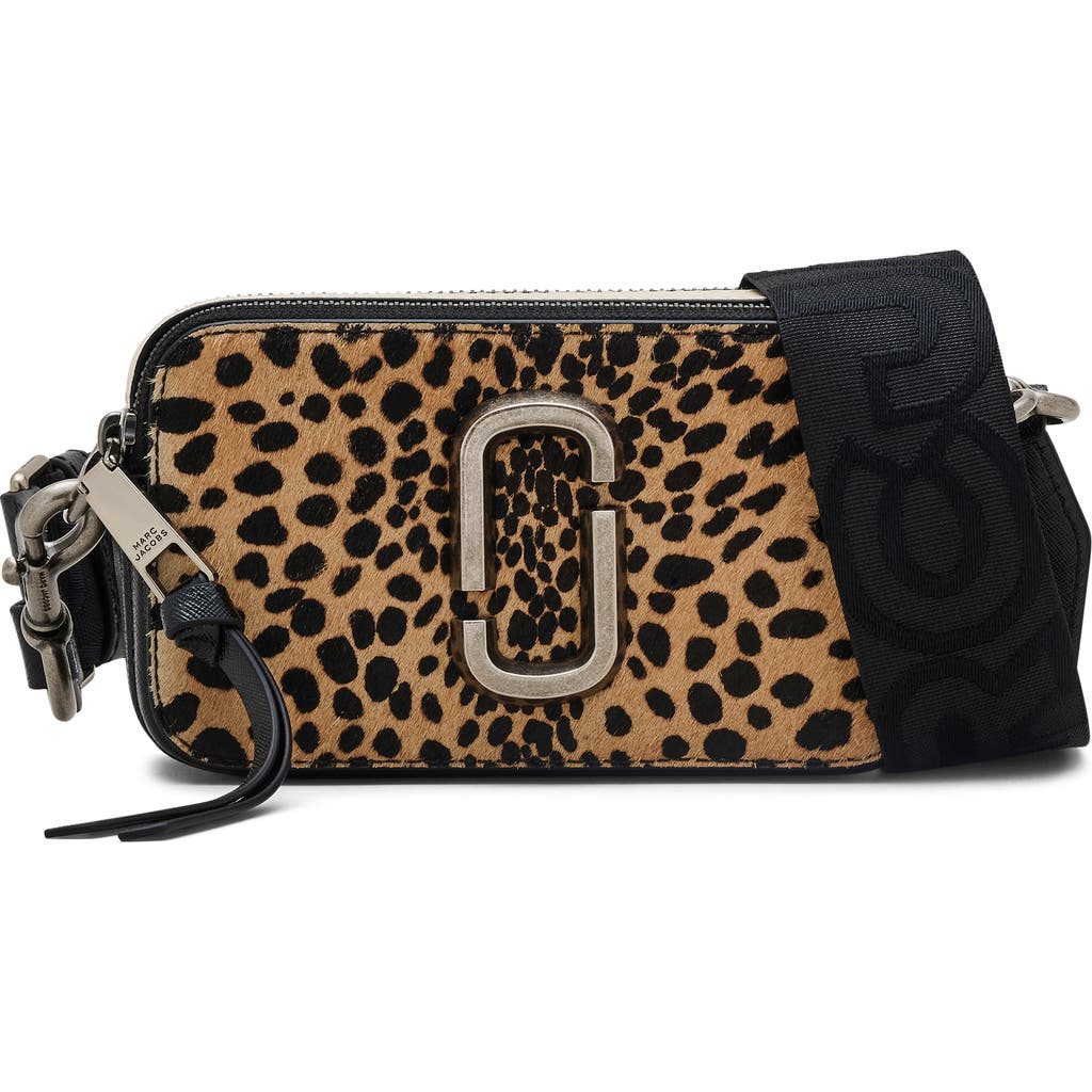 Marc Jacobs The Snapshot Leopard-print Calf Hair Cross-body Bag In Black