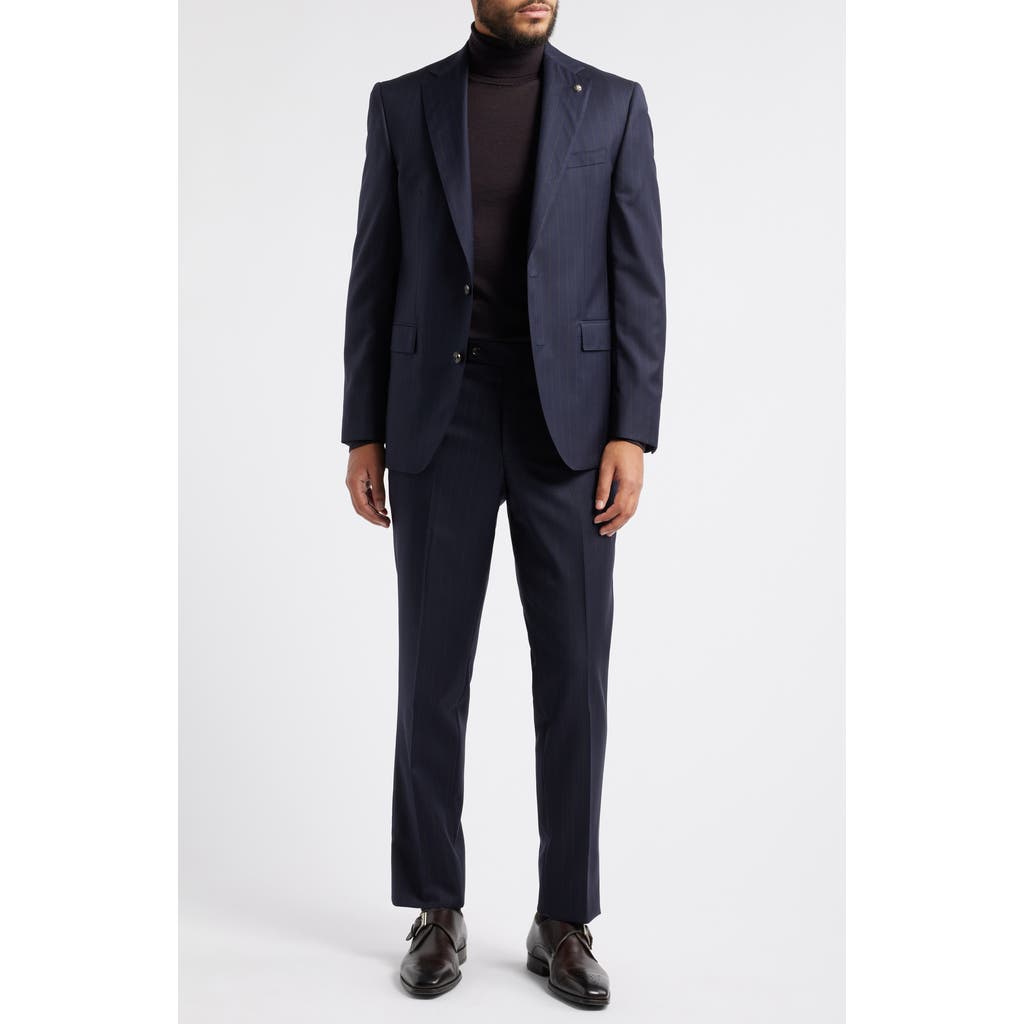 Jack Victor Esprit Deco Stripe Wool Suit In Navy