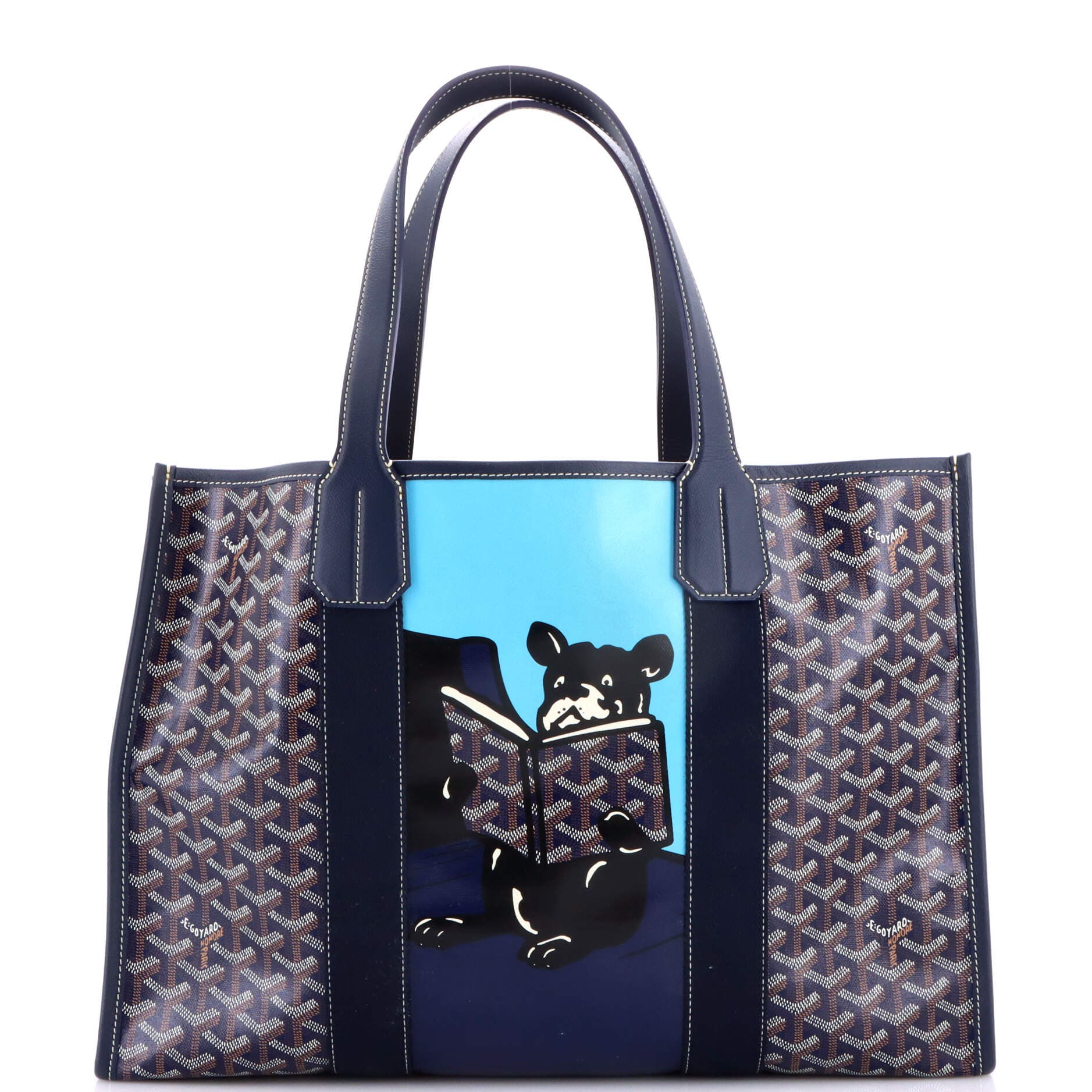 Pre-Owned Goyard Villette Tote Printed Coated Canvas MM, Main, color, Blue
