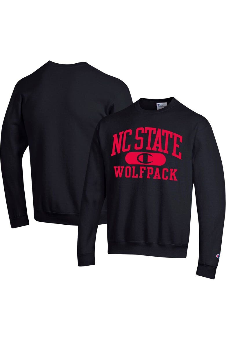 Men's Champion Black NC State Wolfpack Arch Pill Sweatshirt, Main, color, Black