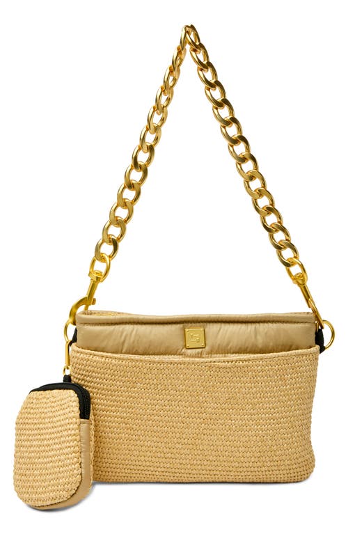 Think Royln Downtown Raffia Crossbody Bag In Sand