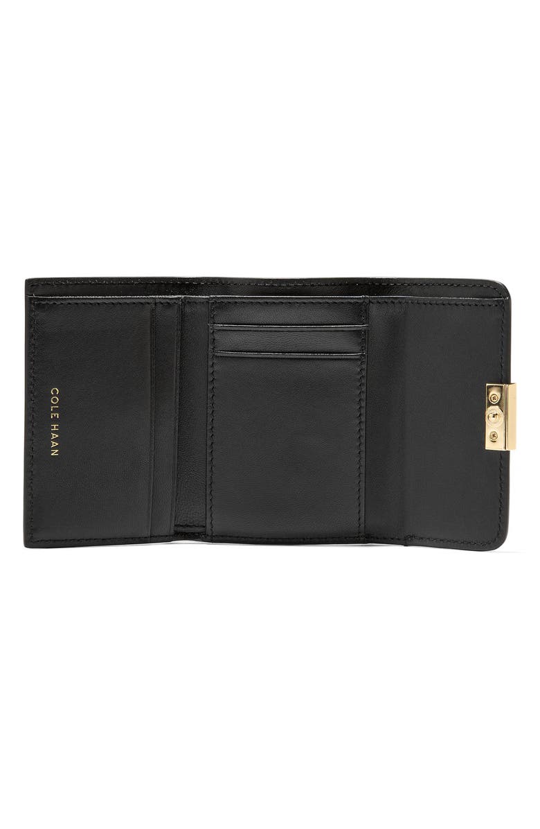Cole Haan Rachel Compact Leather Trifold Wallet, Alternate, color, Black