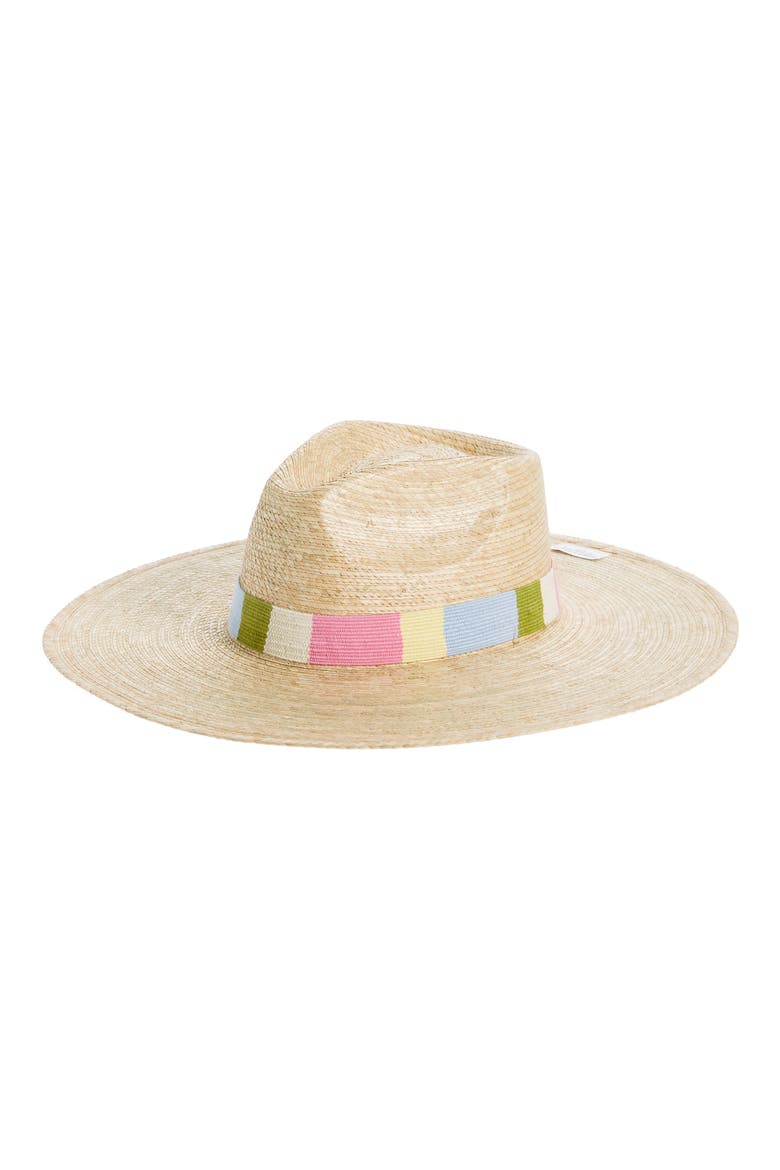 Berta Palm Straw Hat, Main, color, PASTEL