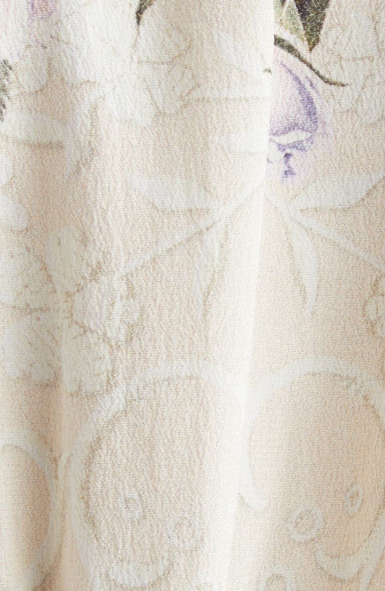 Camilla Print Long Sleeve Button Front Silk Frill Dress, Alternate, color, Laced With Love