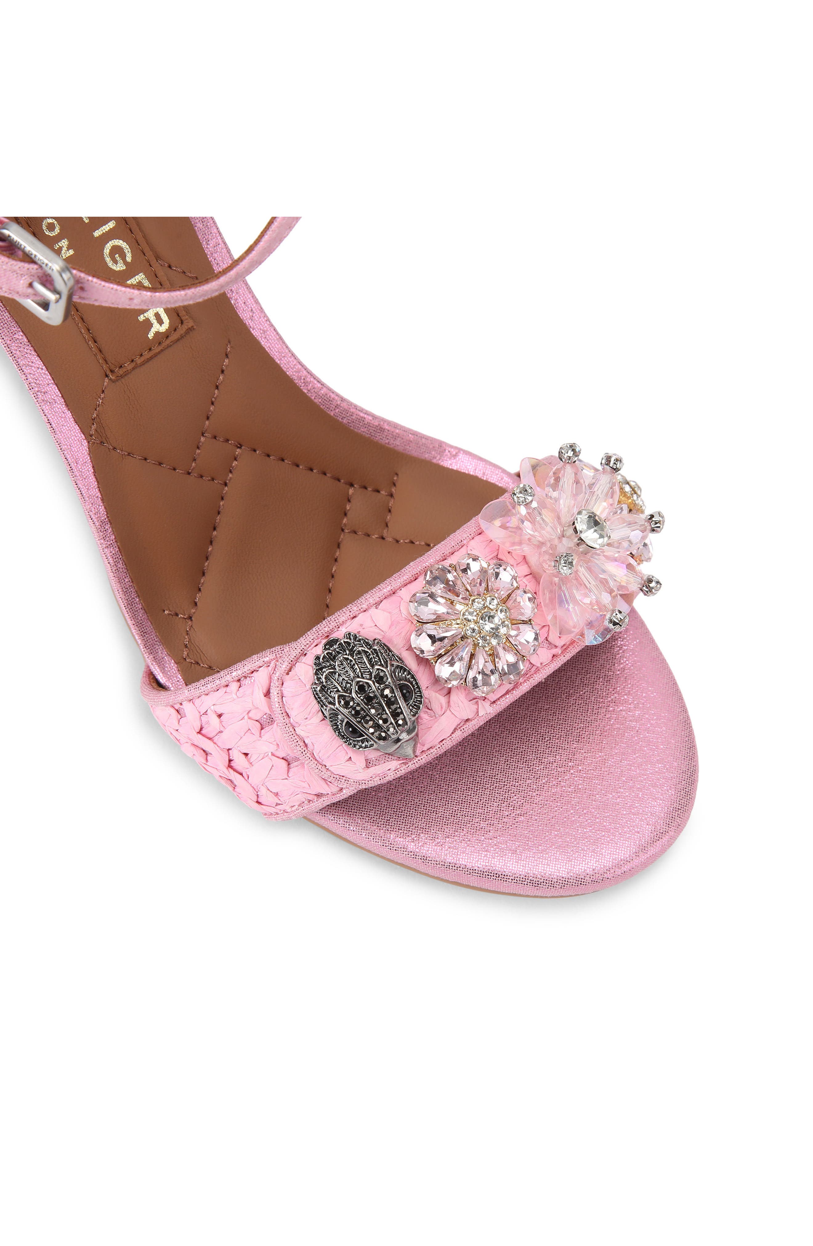 Kurt Geiger London Kensington Embellished Raffia Sandal, Alternate, color, 