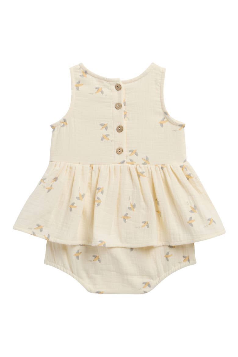 Skirted Organic Cotton Romper, Alternate, color, IVORY