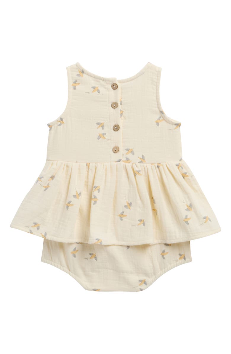 QUINCY MAE Skirted Organic Cotton Romper, Alternate, color, Ivory