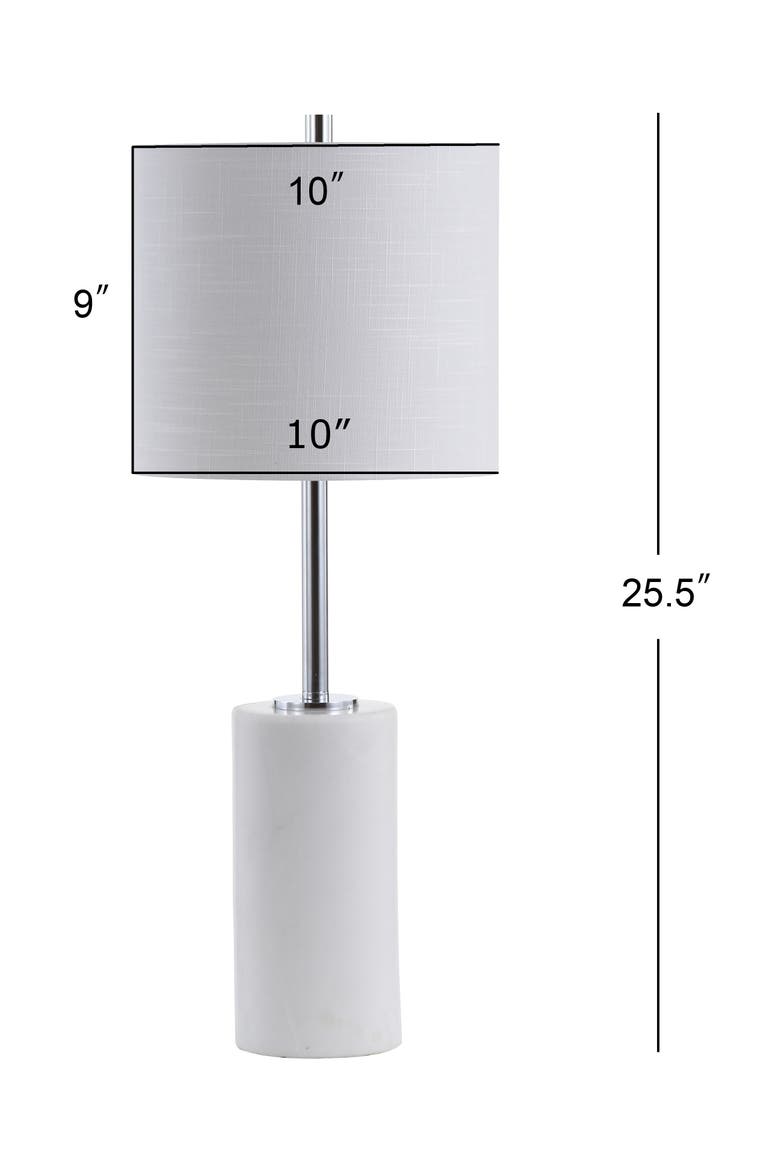 Aksel 25.5" Marble LED Table Lamp, White/Chrome, Alternate, color, White Marble/Chrome