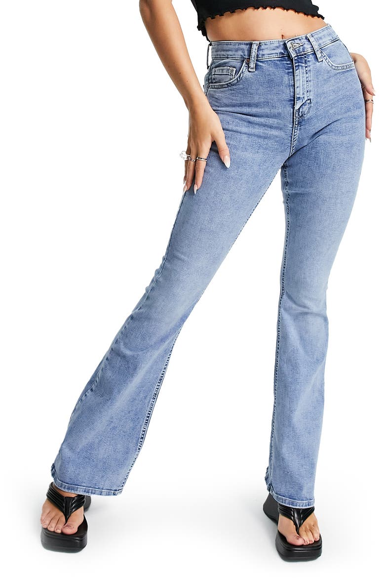 Jamie Flare High Waist Jeans, Main, color, BLEACH