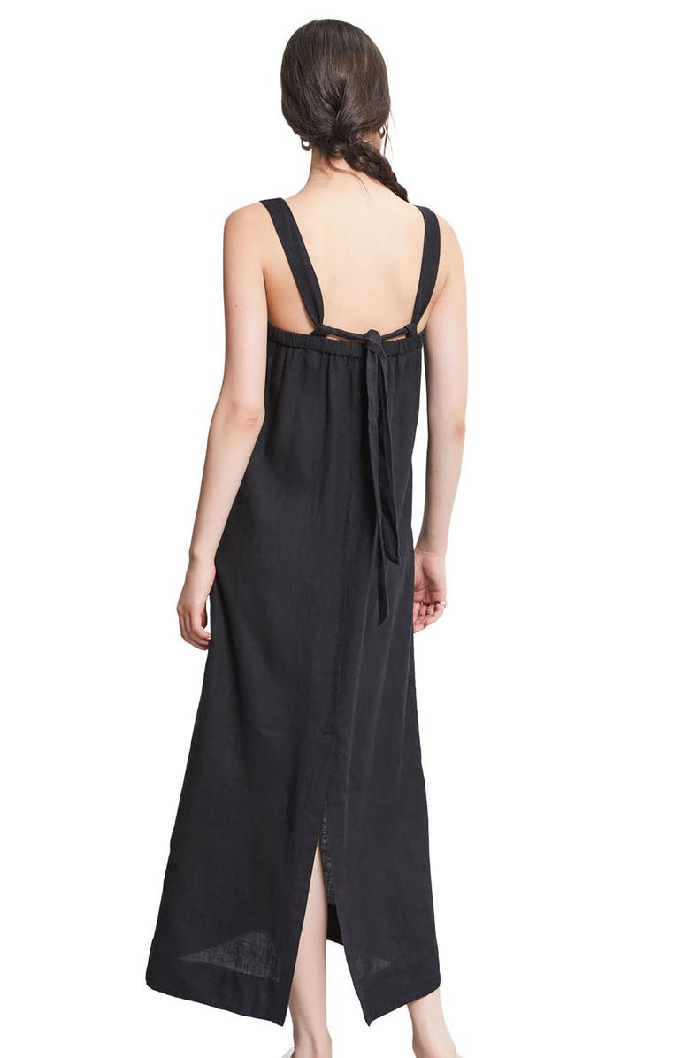 ottod'Ame Linen Long Dress, Alternate, color, Black