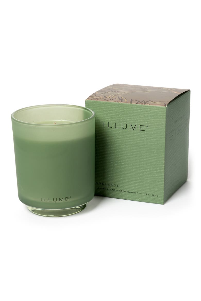 Hinoki Sage Glass Candle, Alternate, color, GREEN