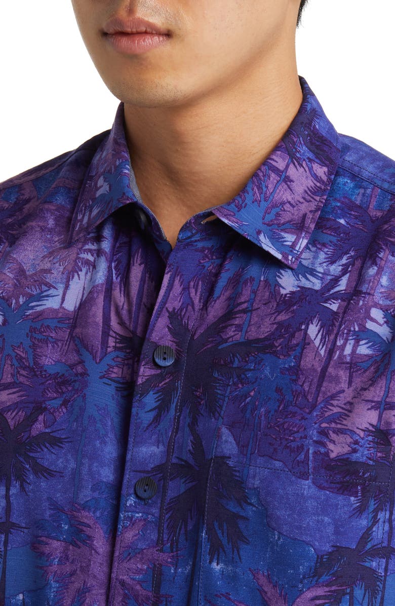 Tommy Bahama Veracruz Cay Misty Palms Short Sleeve Button-Up Shirt, Alternate, color, 