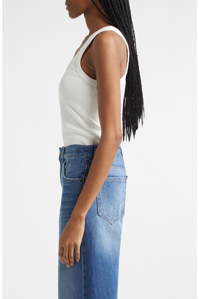 Gem Rib Cotton Tank, Alternate, color, OFF WHITE