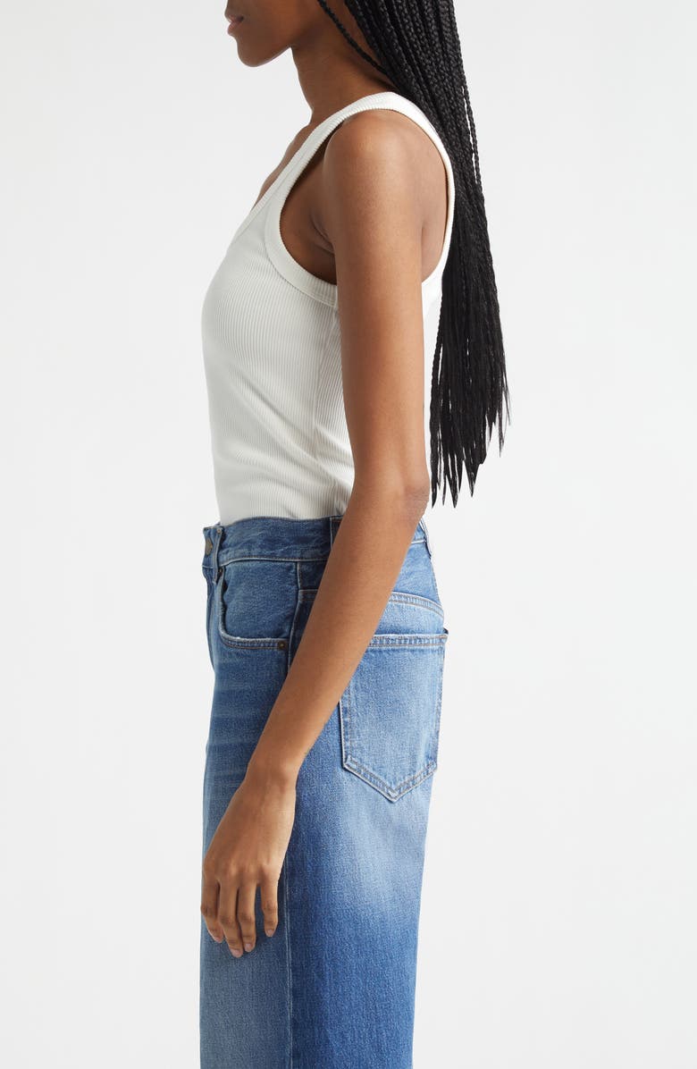 Haikure Gem Rib Cotton Tank, Alternate, color, Off White