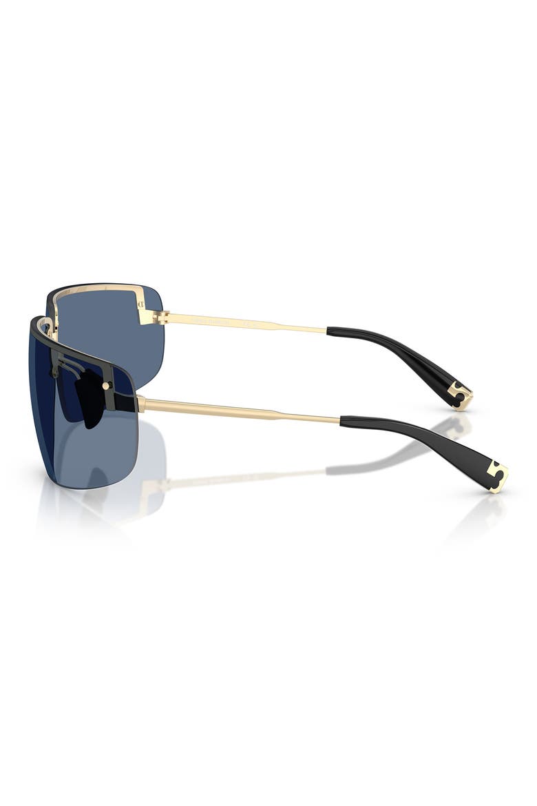 75mm Semi Rimless Pillow Sunglasses, Alternate, color, SHINY LIGHT GOLD / NAVY BLUE