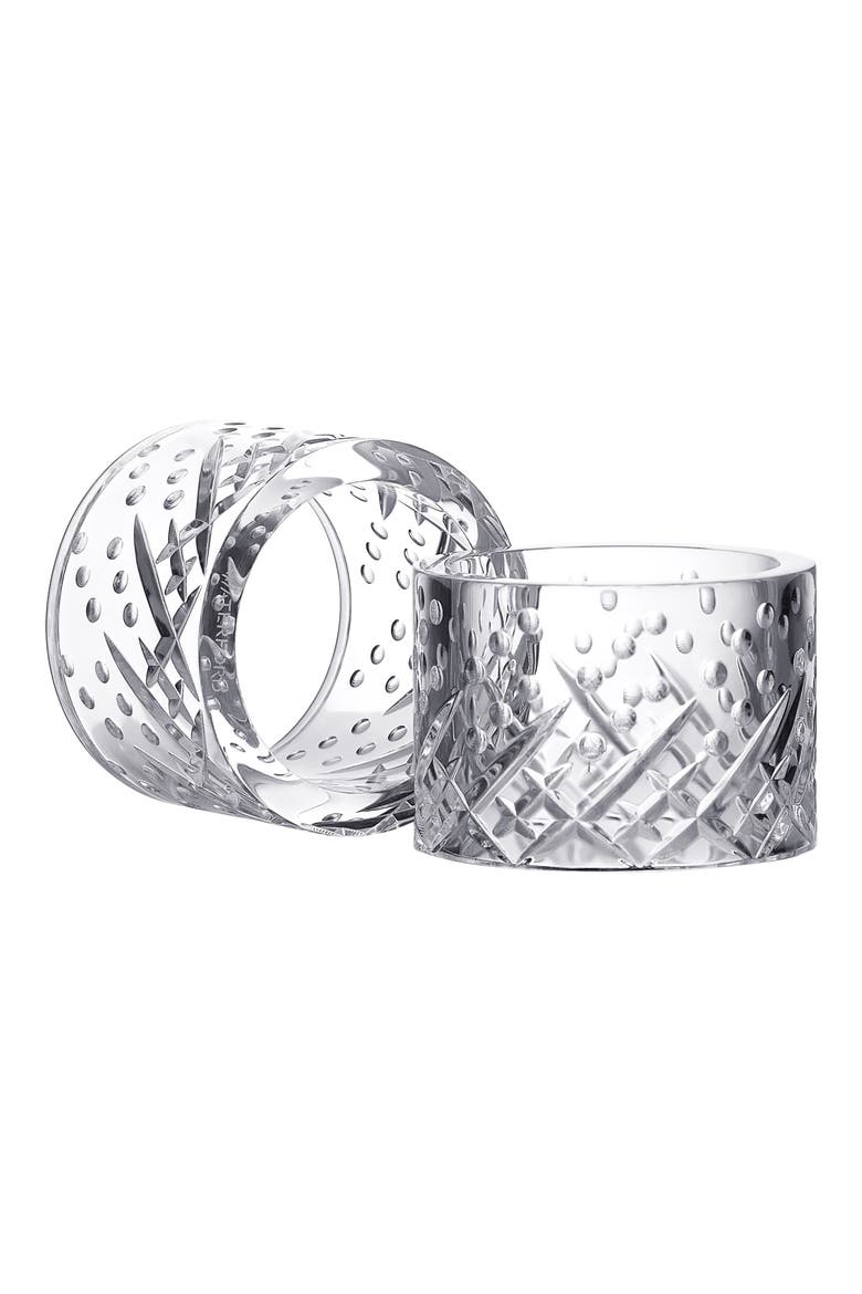 Celebrations Set of 2 Crystal Napkin Rings, Main, color, NO COLOR