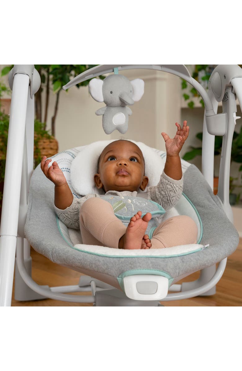 INGENUITY ConvertMe 2-in-1 Compact Portable Baby Swing 2 Infant Seat, Alternate, color, Grey