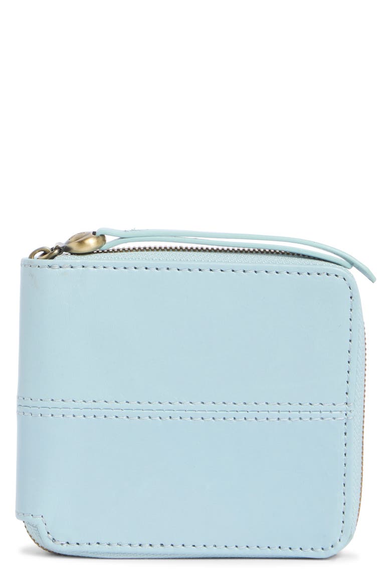 Zippy Leather Wallet, Main, color, WHISPER BLUE