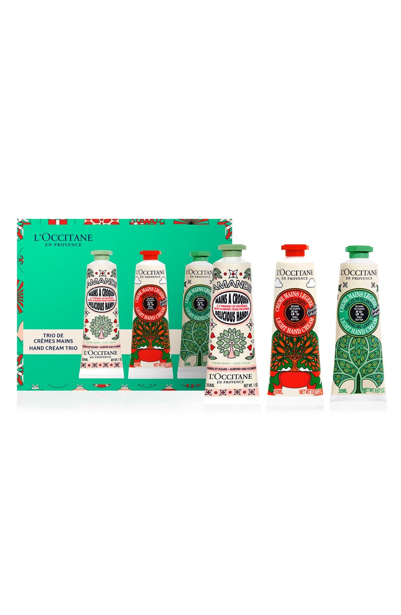L'Occitane Indulgences Holiday Hand Trio USD $39 Value, Main, color, 