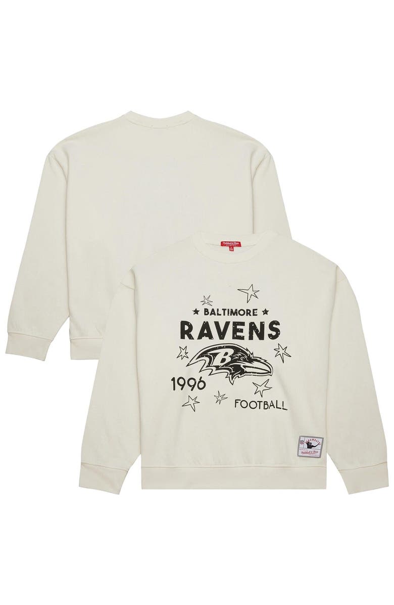 Mitchell & Ness Women's Mitchell & Ness Cream Baltimore Ravens Plus Size Shooting Star Sweatshirt, Main, color, Cream