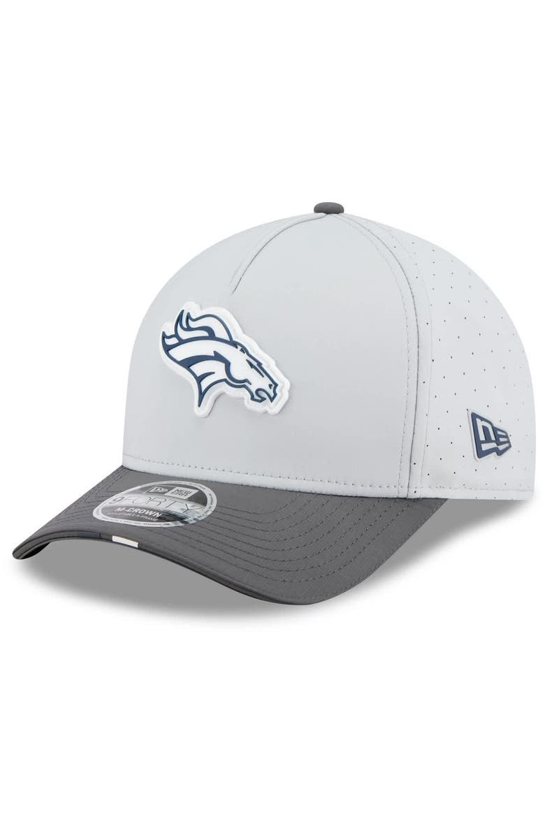 New Era Men's New Era Gray/Graphite Denver Broncos 2025 NFL Training Camp A-Frame 9FORTY Adjustable Hat, Main, color,
