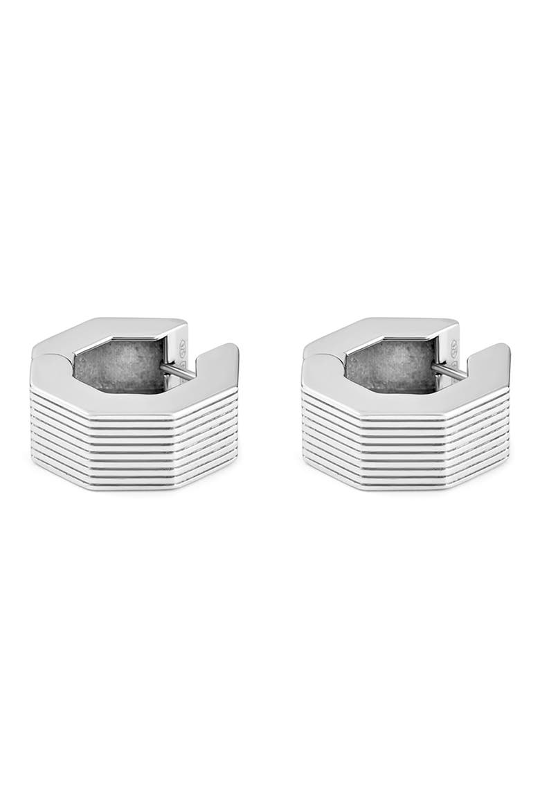 Small Aurelia Octagon Hoop Earrings, Alternate, color, SILVER