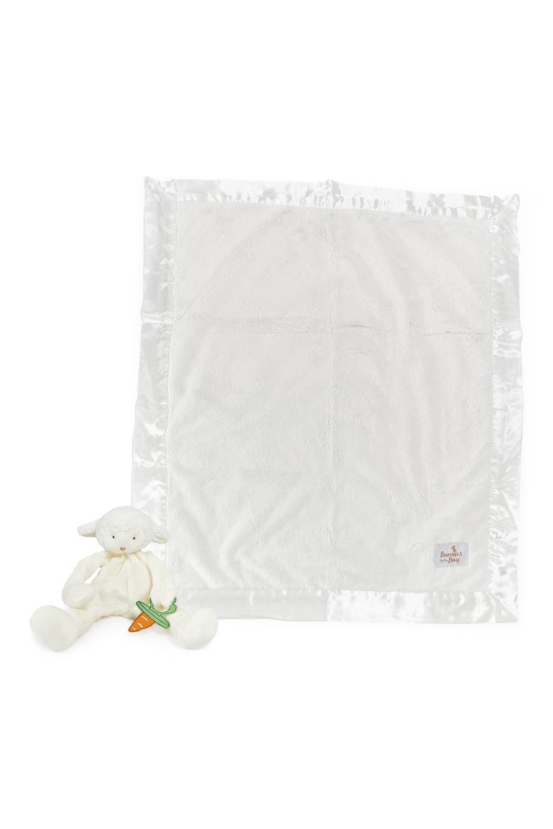 Blanket & Lamb Silly Buddy Pacifier Holder Gift Set, Main, color, WHITE