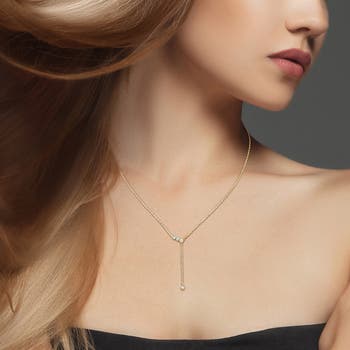 Lab Grown Diamond Lariat Necklace - 0.13ct.