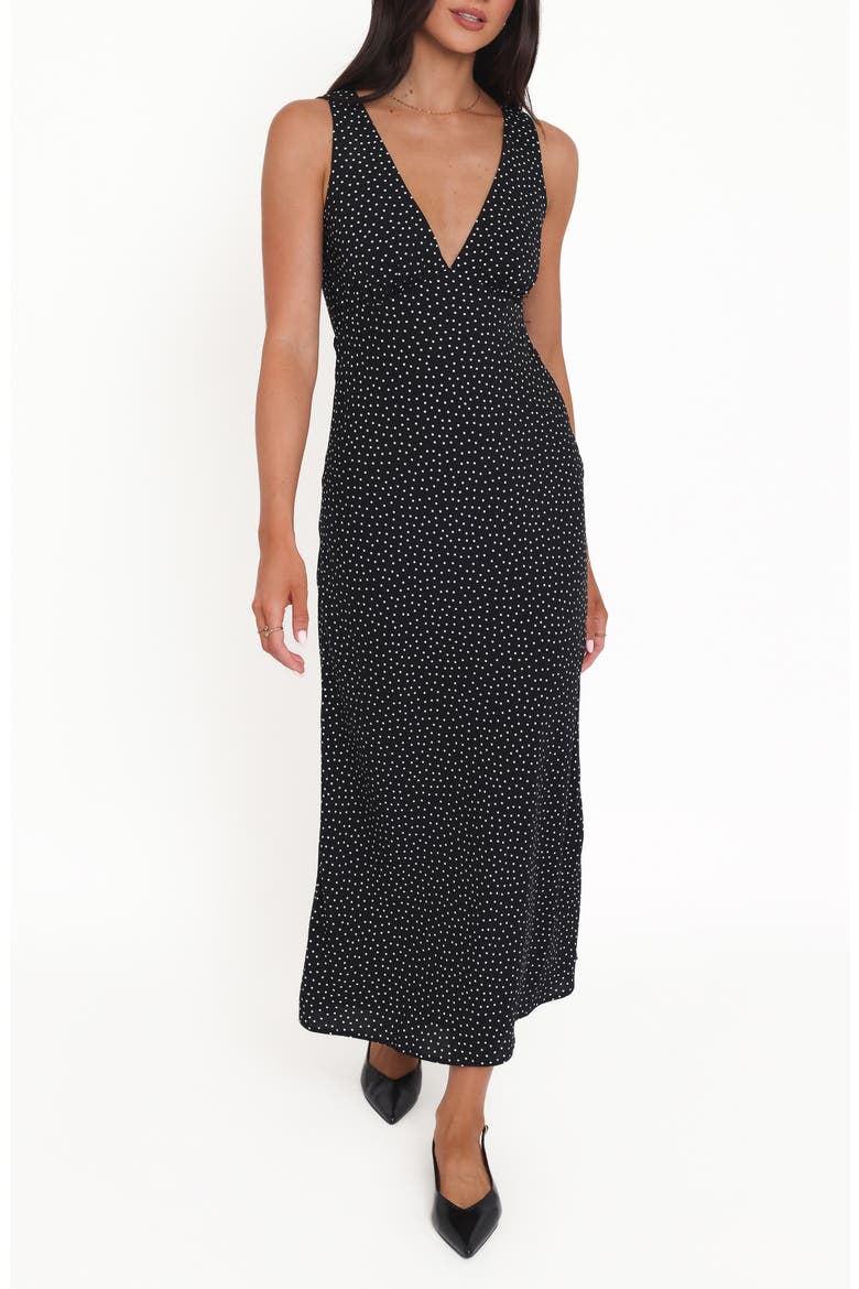 Mirae Polka Dot Maxi Dress, Main, color, BLACK POLKA DOT