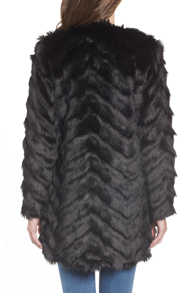 BB Dakota It's All Happening Faux Fur Coat, Alternate, color, BLACK