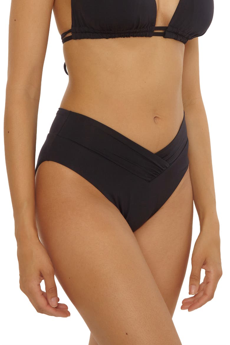 Color Code High Waist Bikini Bottoms, Alternate, color, BLACK