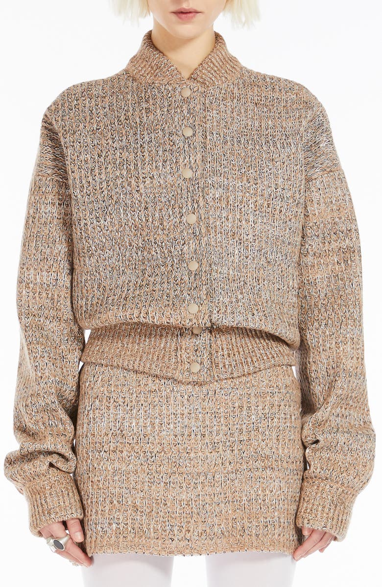 SPORTMAX Edna Marled Knit Bomber Jacket, Main, color, 