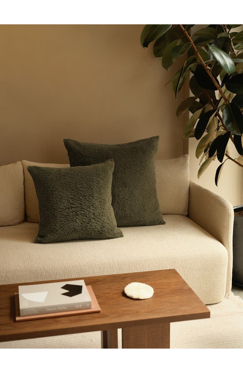 HOMMEY Essential Fleece Pillow Cover, Alternate, color, Olive