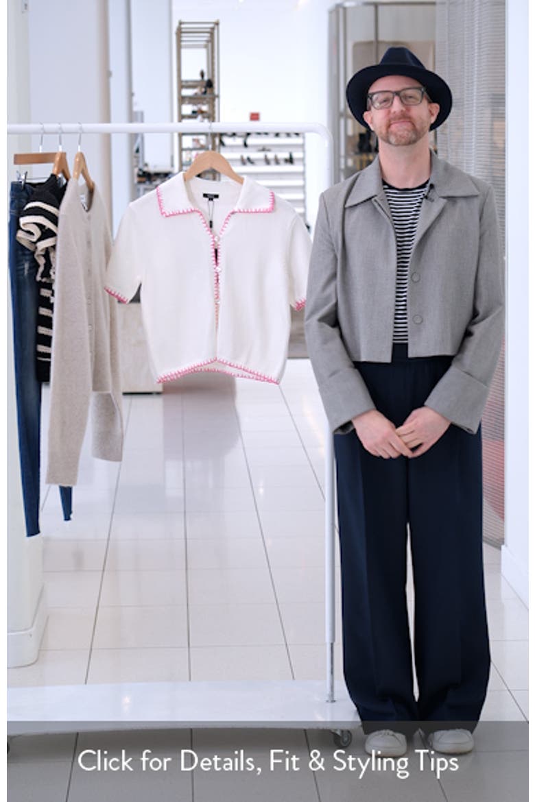 Maliah Blanket Stitch Cotton Polo Sweater video