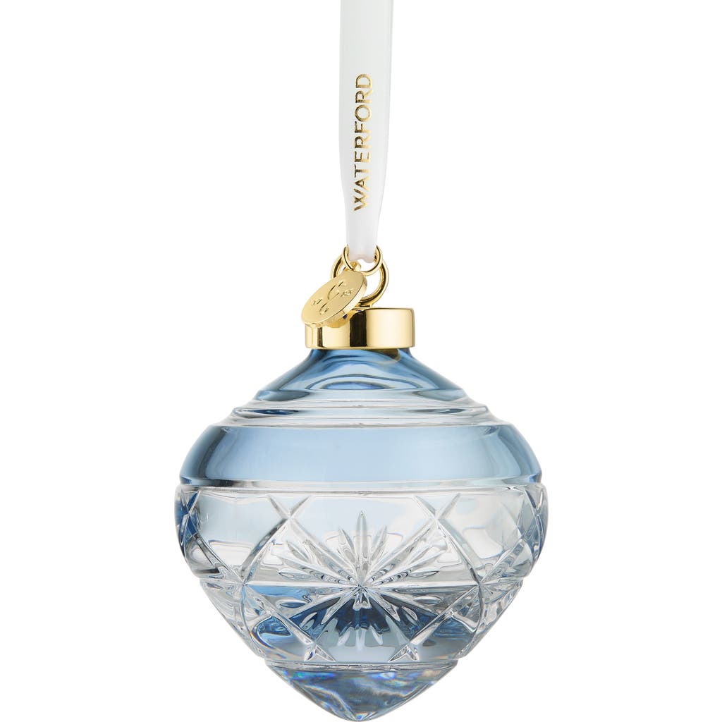 Waterford Winter Wonders Snowflake Bauble Crystal Ornament In Blue