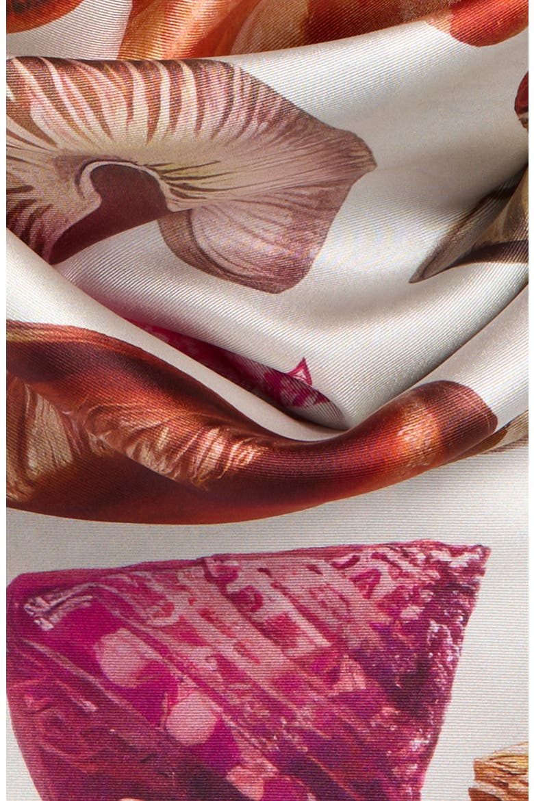 Sea Treasures Silk Twill Scarf, Alternate, color, CREAM