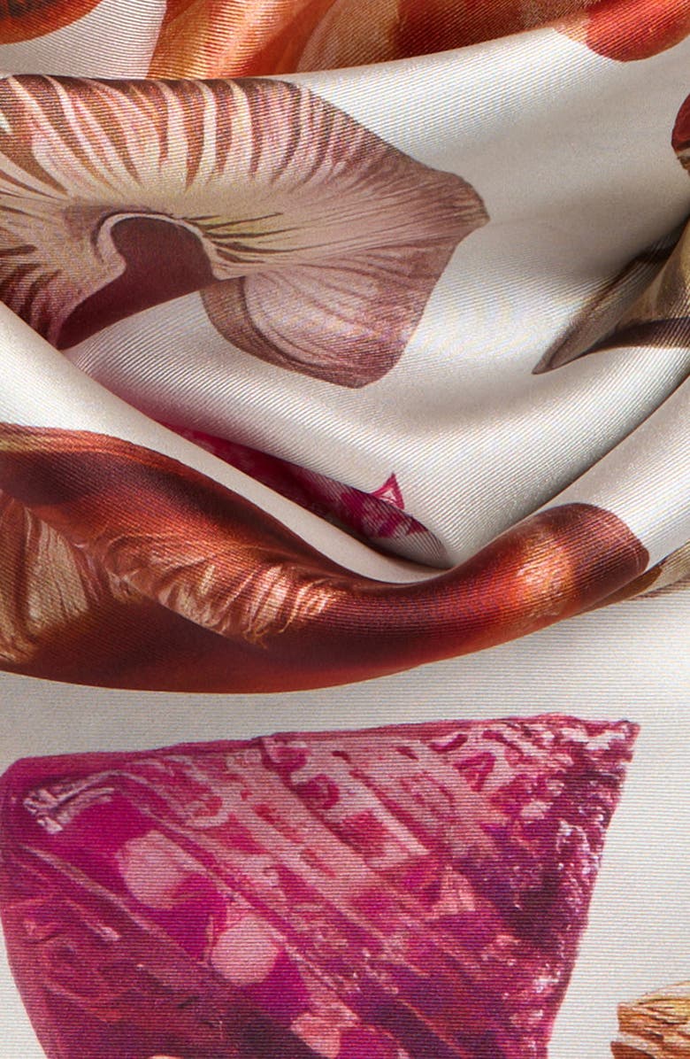 Echo Sea Treasures Silk Twill Scarf, Alternate, color, Cream