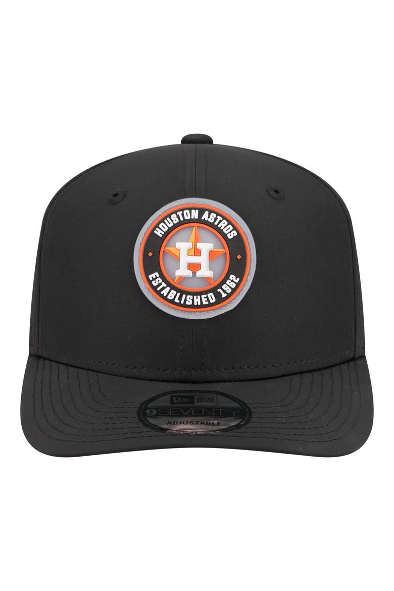 Men's New Era  Black Houston Astros Circle 9SEVENTY Adjustable Hat, Alternate, color, Black