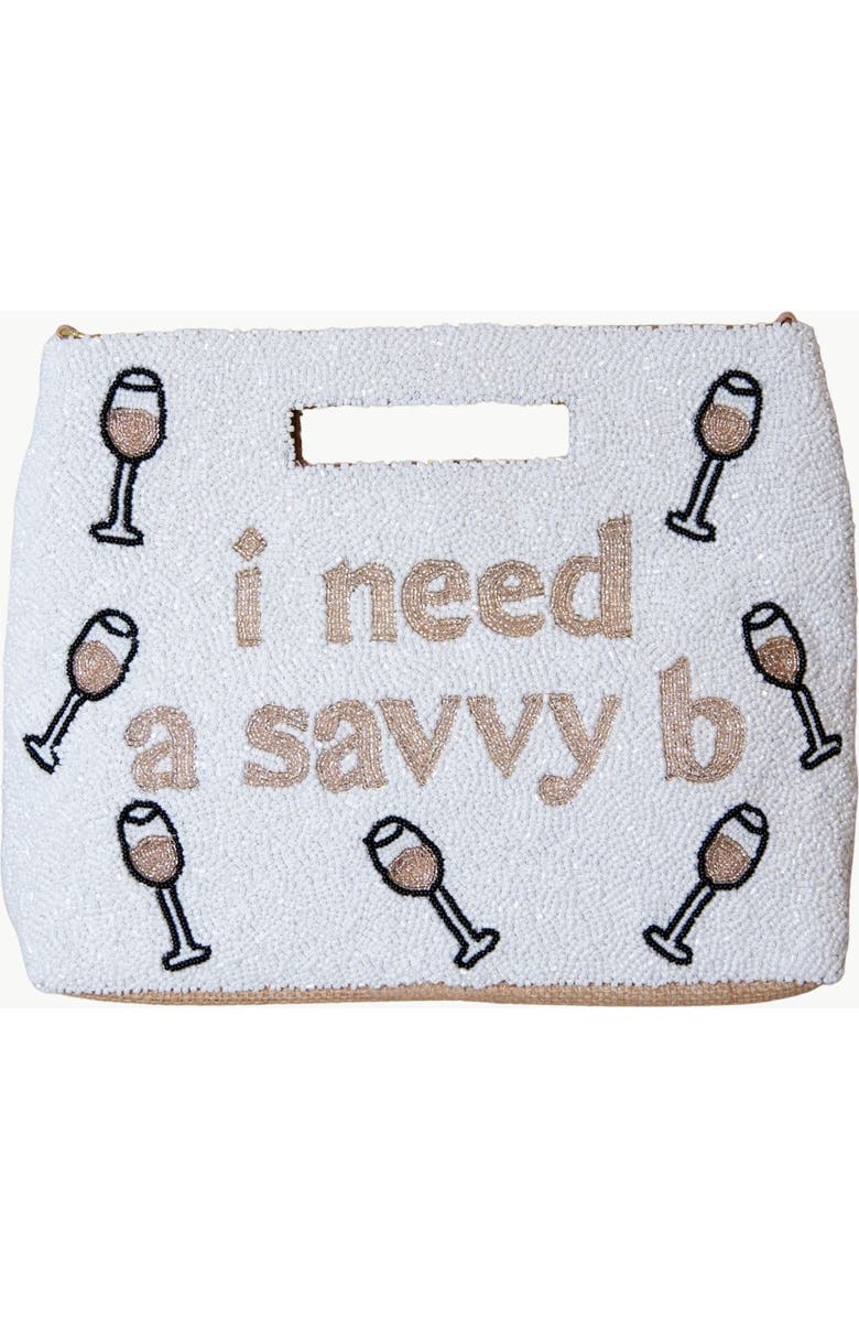 Island to East Side I Need a Savvy B Handle Pouch, Main, color, White