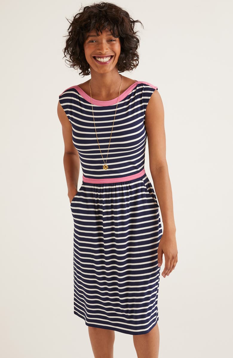 knee length dresses for ladies Alexandra Jersey Midi Dress-Black main image 1