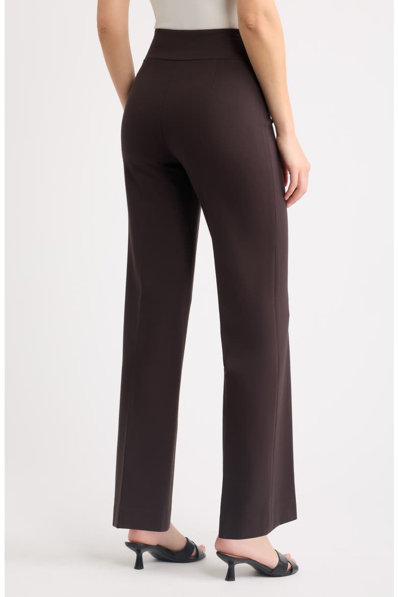 High Waist Wide Leg Pull-On Pants, Alternate, color, DEEP MAHOGANY