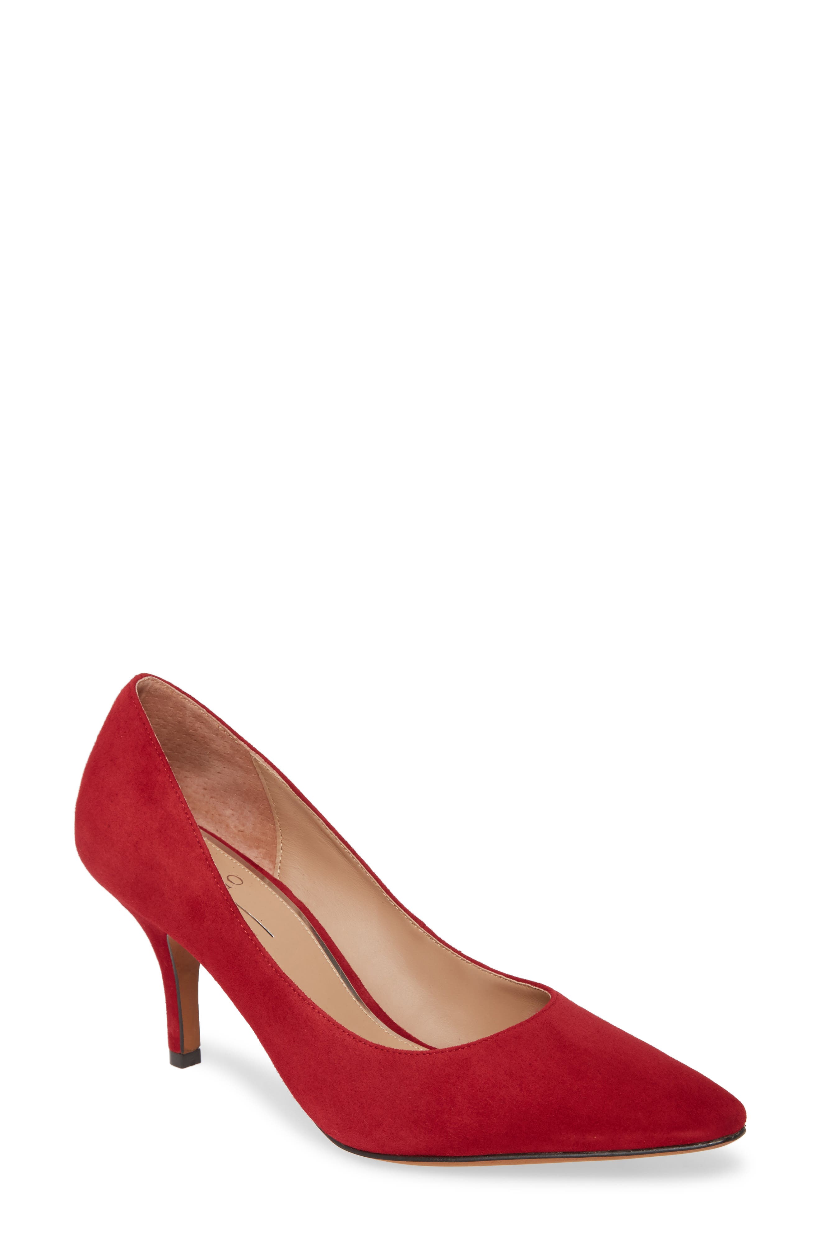 Peggy Pump, Main, color, RED SUEDE