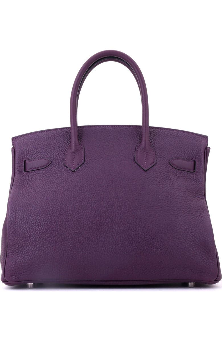Pre-Owned Hermes Birkin Handbag Purple Clemence with Palladium Hardware 30, Alternate, color, Cassis
