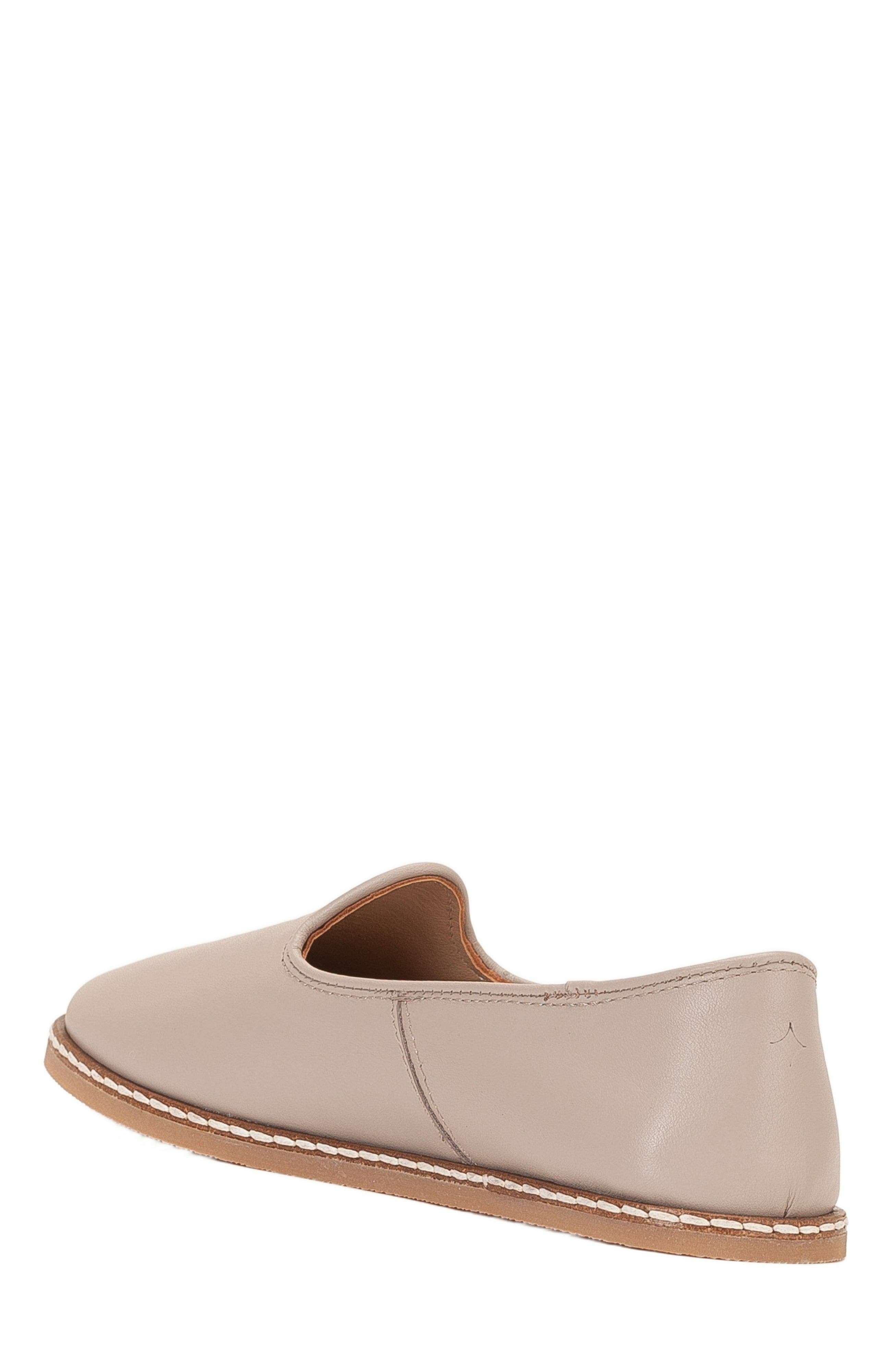 Dalya Leather Slip On Flats, Alternate, color, Dark Beige Leather