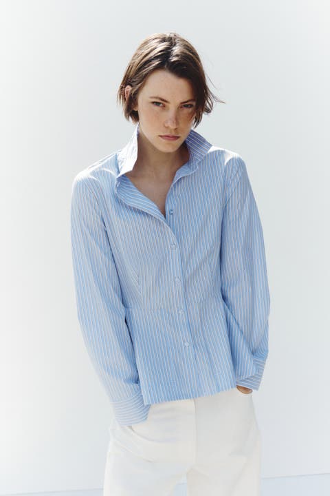 Cotton Peplum Shirt